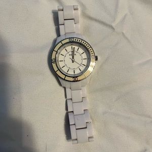 White Fossil watch